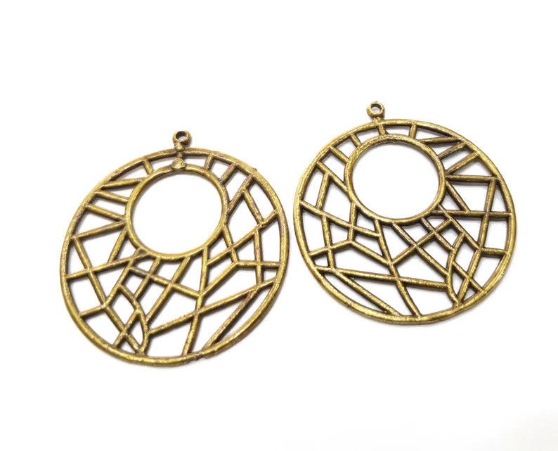 2 Antique Bronze Charms Antique Bronze Plated Charms (39mm) G27588