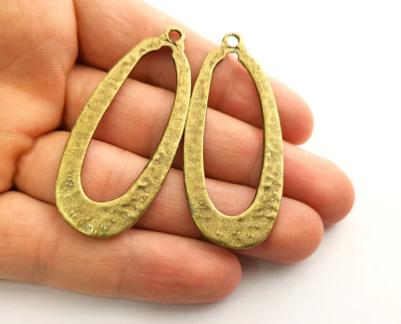 2 Antique Bronze Charms Antique Bronze Plated Charms (61x25mm) G27502