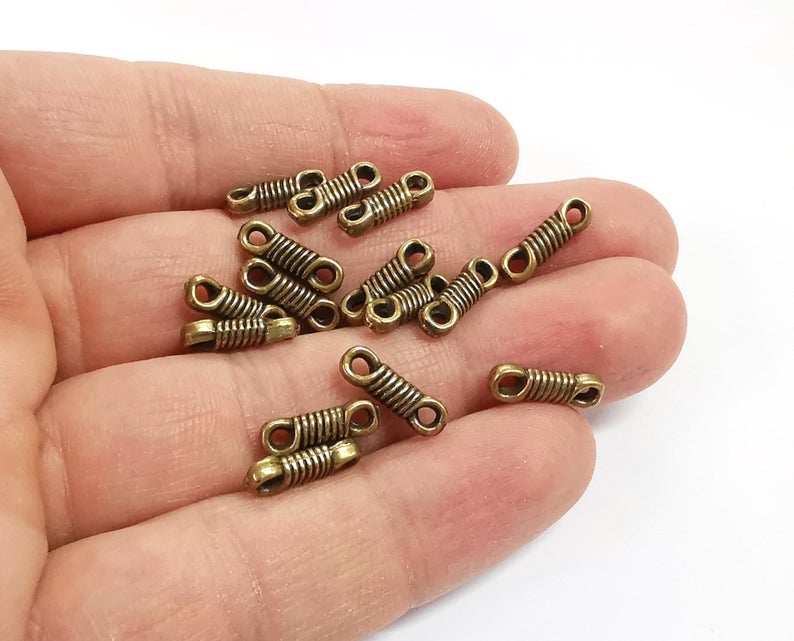 10 Coil knot charms connector Antique bronze plated charms (14x4mm) G24210