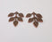 2 Leaf branch charms Antique copper plated charms (38x30mm) G24212