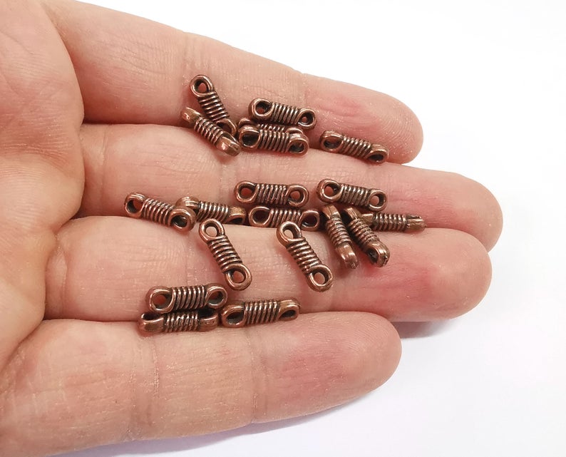 10 Coil knot charms connector Antique copper plated charms (14x4mm) G24214