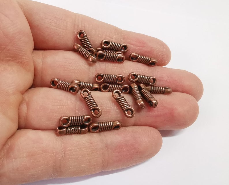 10 Coil knot charms connector Antique copper plated charms (14x4mm) G24214