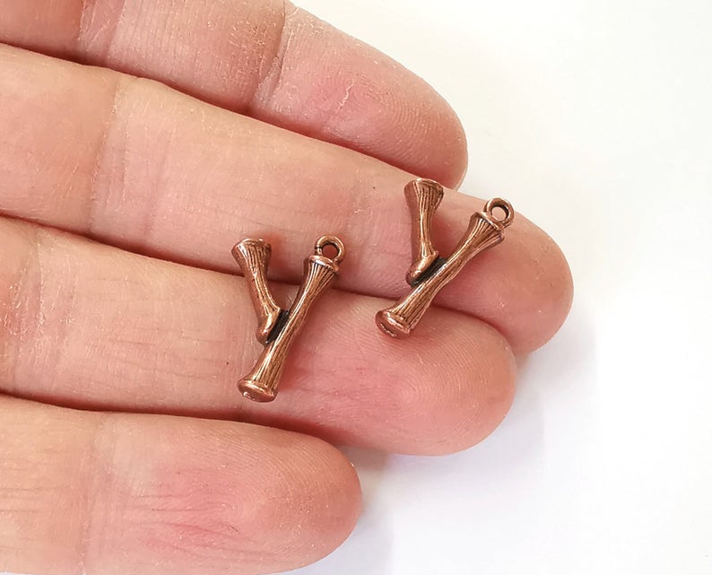 10 Tree branch charms Antique copper plated charms (21x12mm) G24257