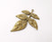 Leaf branch charms Antique bronze plated charms (77x55mm) G24303