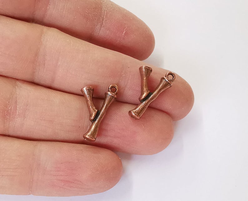 10 Tree branch charms Antique copper plated charms (21x12mm) G24257