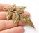Leaf branch charms Antique bronze plated charms (77x55mm) G24303