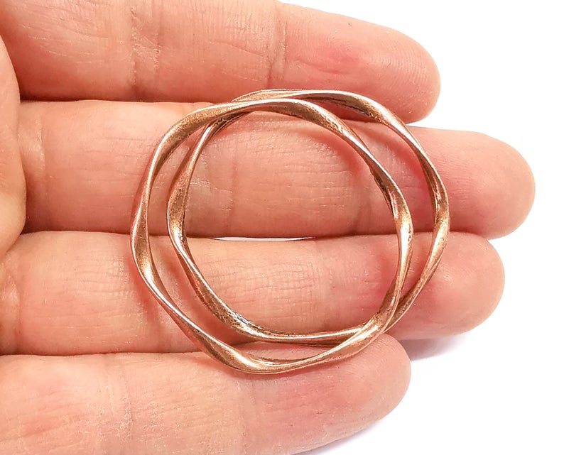 4 Copper Circle Connector Antique Copper Plated (42x38mm) G24322