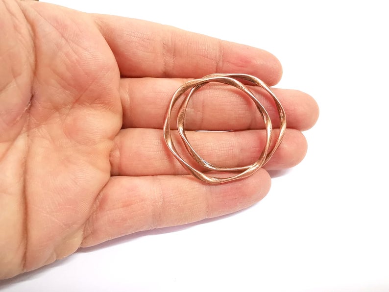 4 Copper Circle Connector Antique Copper Plated (42x38mm) G24322