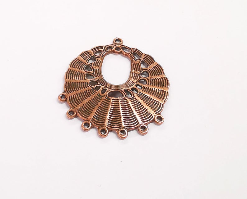 2 Copper pendant connector Antique copper plated pendant (45x39mm) G24325
