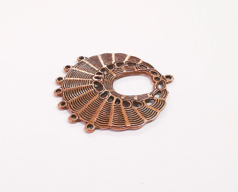 2 Copper pendant connector Antique copper plated pendant (45x39mm) G24325