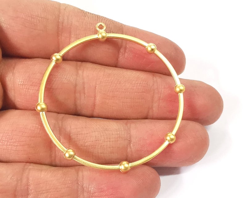 2 Circle findings Hoop gold circle findings, Gold plated findings (55x52 mm) G24514