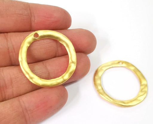2 Circle findings Hoop gold circle findings, Gold plated findings (34 mm) G24516