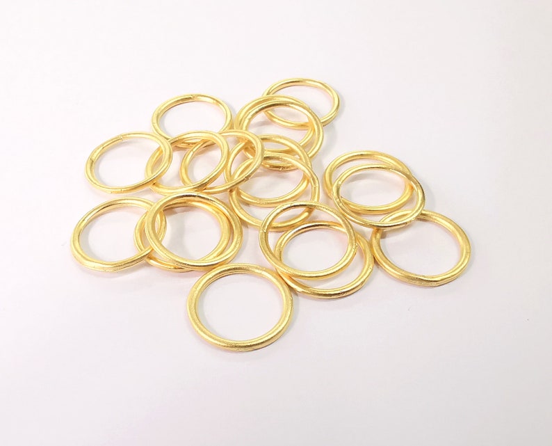 10 Circle hoops findings connector Gold circle findings (17mm) G24517