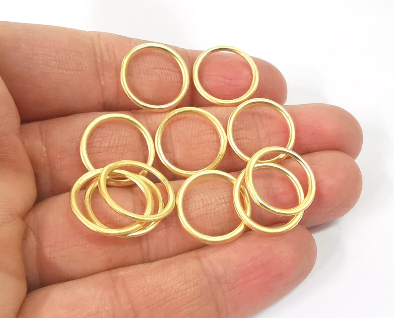 10 Circle hoops findings connector Gold circle findings (17mm) G24517