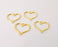5 Heart charms Gold plated charms (22x22mm) G24529