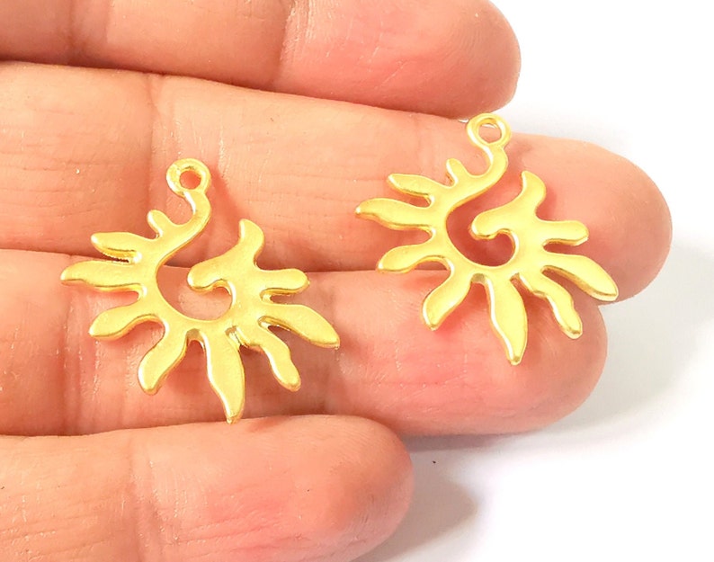 2 Sun Charms Gold Plated Charms (27x27mm) G24537