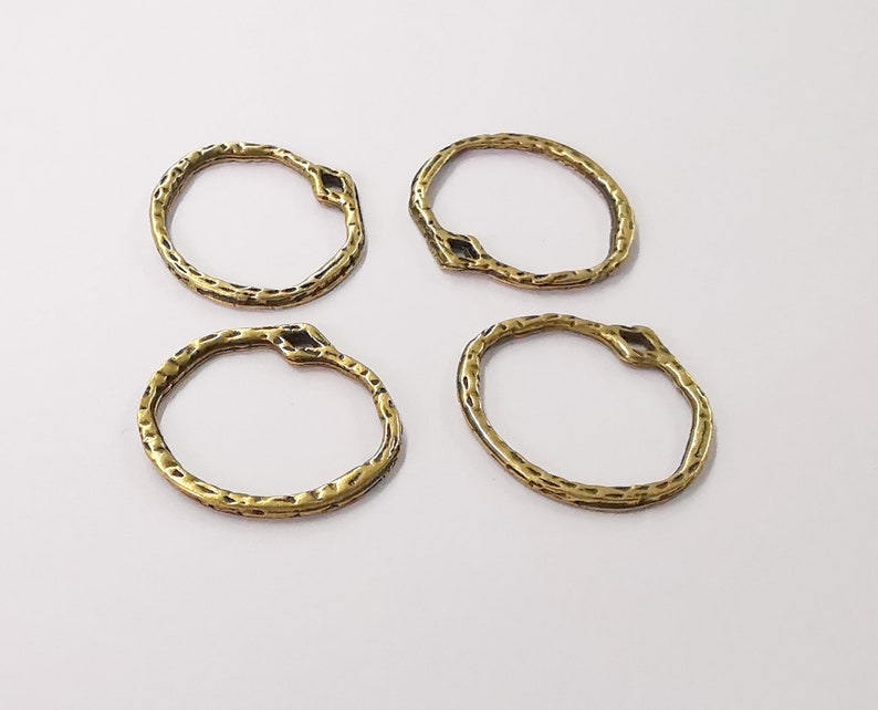 10 Circle hammered charms Antique bronze plated charms (22x21mm) G24552