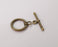 5 Twisted toggle clasps Antique bronze connector Antique bronze plated clasp 25x8mm - 22x17mm G24561