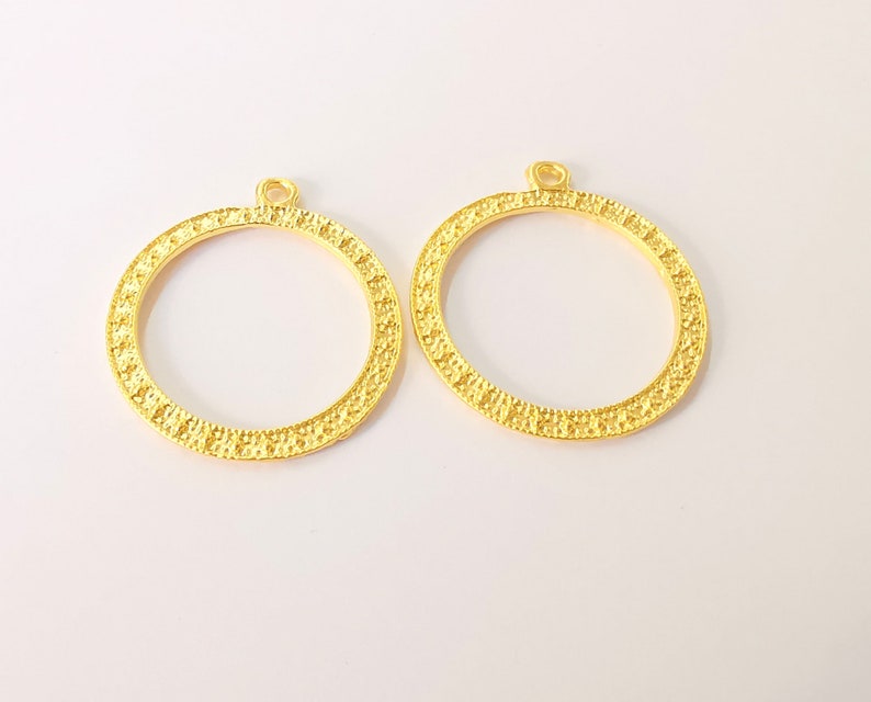 2 Gold Charms Gold Plated Charms (37x32mm) G24563