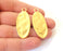 2 Hammered oval charms Gold plated charms (43x19mm) G24567