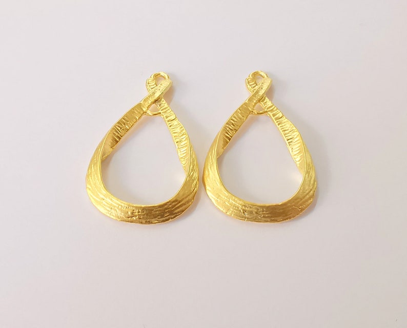 2 Drop connector charms Gold plated charms (40x23mm) G24568