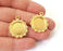 2 Round frame pendant blank Gold plated pendant (28x24mm) (16mm Blank Size) G24604