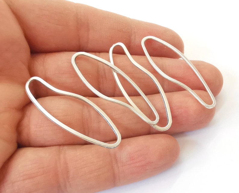 10 Oval findings Antique silver plated findings (43x15 mm) G24611