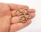 4 Organic Shape Circle Antique Copper Plated Findings (20mm) G24720