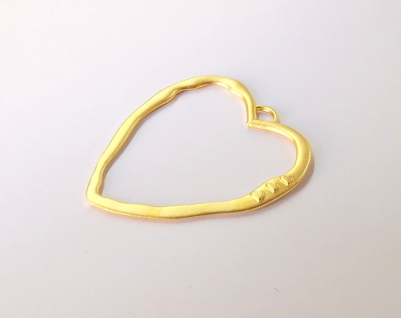 Gold Plated Heart Pendant Charms Gold Plated Charms (50x43mm) G24726