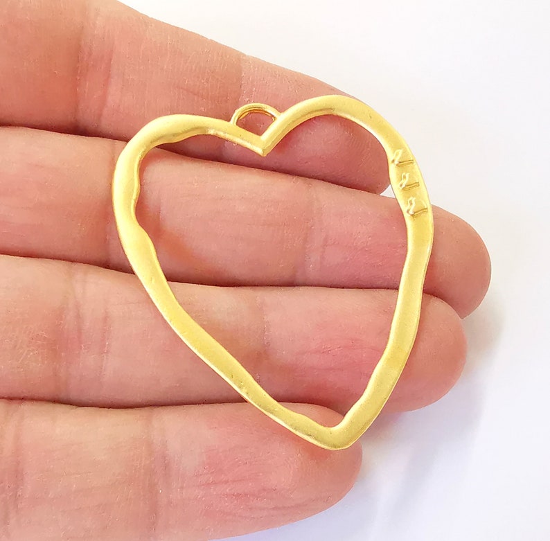 Gold Plated Heart Pendant Charms Gold Plated Charms (50x43mm) G24726