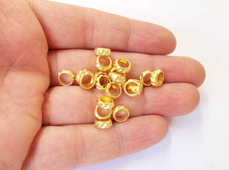 10 Gold Rondelle Beads Spacers Gold Rondelle Beads (8mm) G24728
