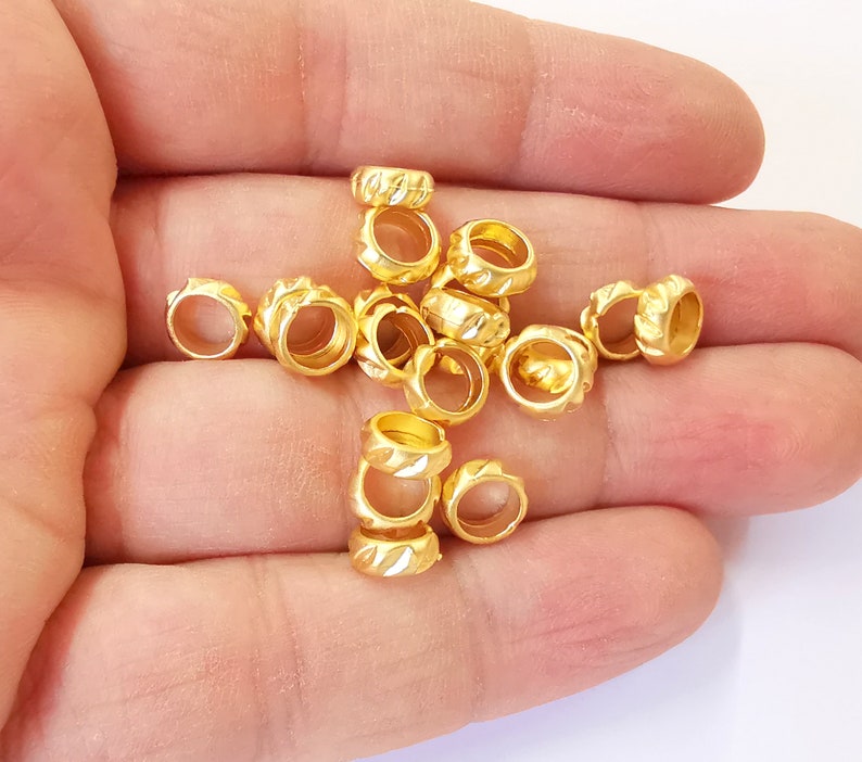 10 Gold Rondelle Beads Spacers Gold Rondelle Beads (8mm) G24728