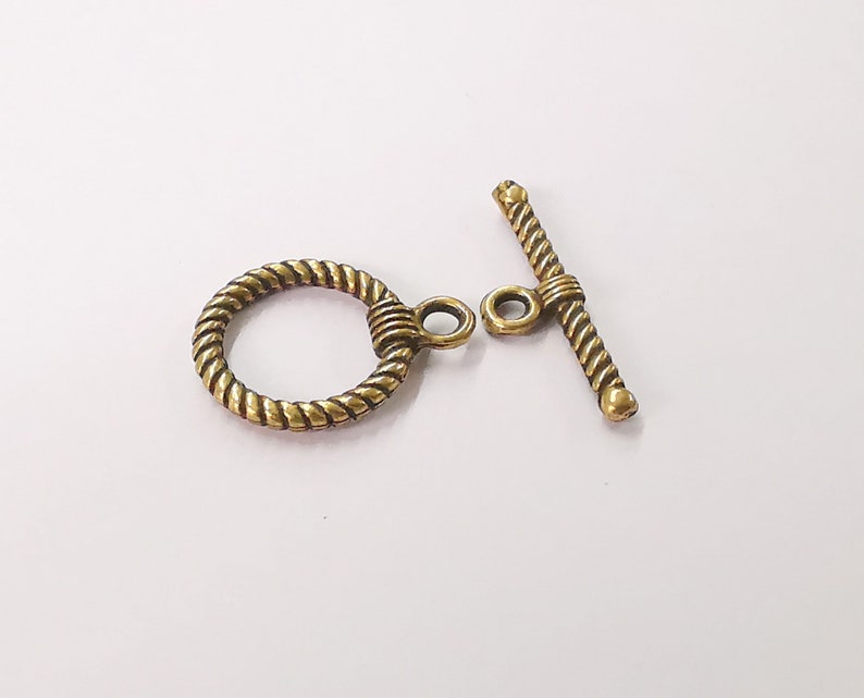 5 Twisted toggle clasps Antique bronze connector Antique bronze plated clasp 25x8mm - 22x17mm G24561