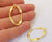 2 Oval hammered charms connector Gold plated charms (38x22mm) G24573