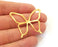 2 Butterfly charms Gold plated charms (45x36mm) G24578
