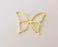 2 Butterfly charms Gold plated charms (45x36mm) G24578