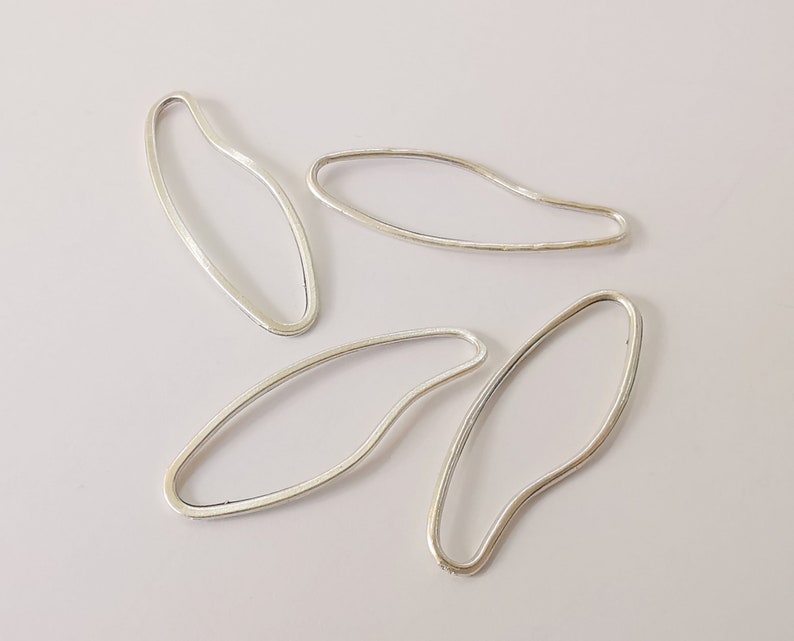 10 Oval findings Antique silver plated findings (43x15 mm) G24611