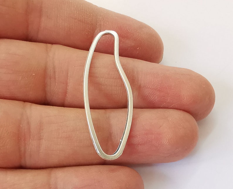 10 Oval findings Antique silver plated findings (43x15 mm) G24611