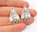 2 Silver Connector Charms Antique Silver Plated Charms (33x20mm) G24625