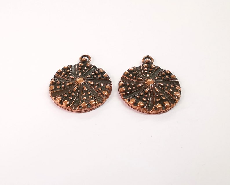 2 Copper Charms Antique Copper Plated Charms (28mm) G24668