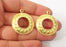 2 Round Dangle Charms Gold Plated Charms (30mm) G24684