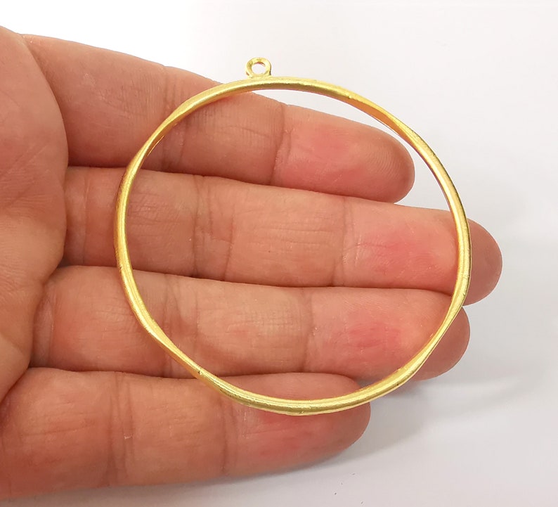 2 Round Circle Findings Pendant Gold plated pendant (66x62mm) G24690