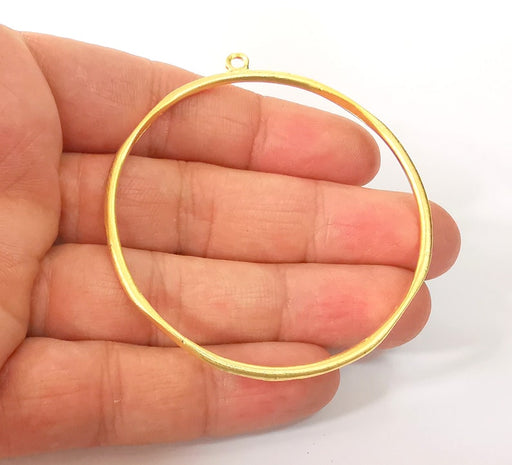 2 Round Circle Findings Pendant Gold plated pendant (66x62mm) G24690
