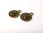 2 Rose Charms Antique Bronze Plated Charms (21mm) G24702