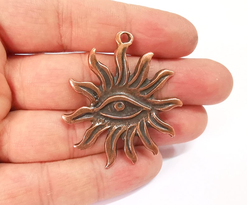 Sun Eye Charms Antique Copper Plated Charms (49x42mm) G24712