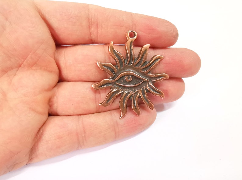Sun Eye Charms Antique Copper Plated Charms (49x42mm) G24712