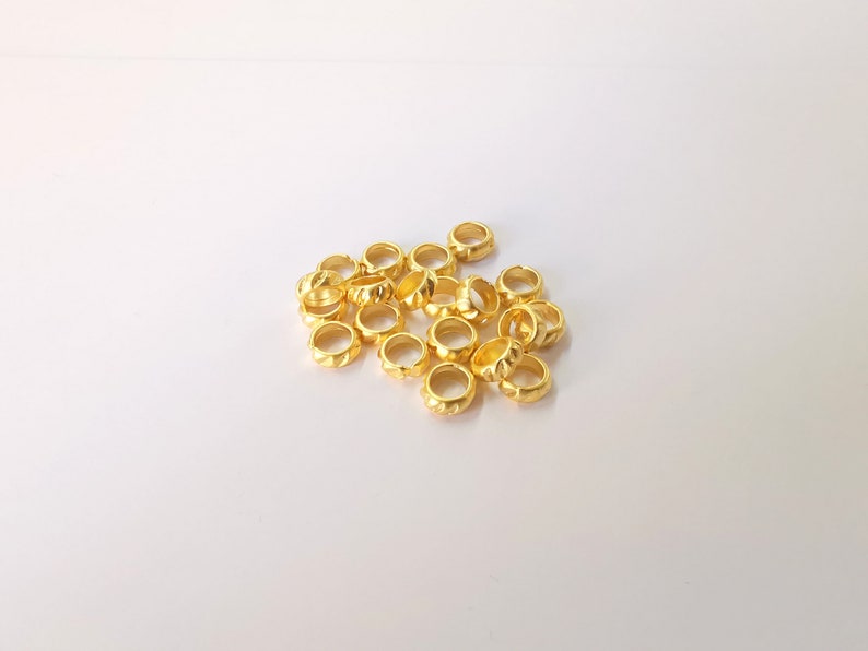 10 Gold Rondelle Beads Spacers Gold Rondelle Beads (8mm) G24728