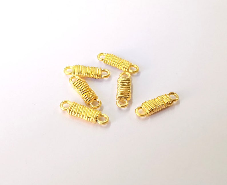 5 Coil Spiral Charms Connector Gold Plated Charms (20x6mm) G24730