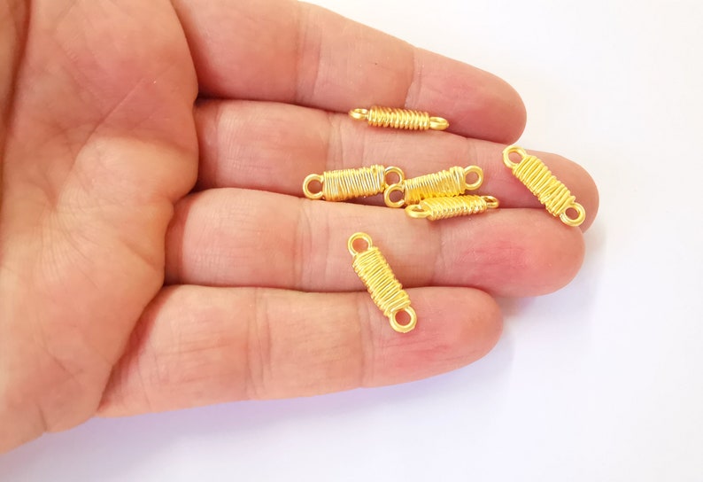5 Coil Spiral Charms Connector Gold Plated Charms (20x6mm) G24730