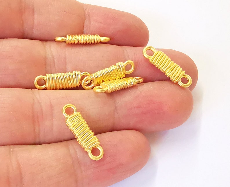 5 Coil Spiral Charms Connector Gold Plated Charms (20x6mm) G24730